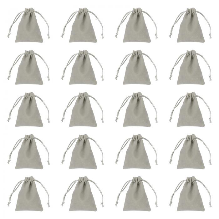 uxcell 20個のフロック布巾着袋2.8 x 3.5インチ宝石フロック袋ギフトバッグ結婚式パーティーフェイバー..