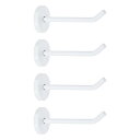 uxcell 4個4インチコートフック、ステンレス製ロングノーズ壁掛けフック、居間、バスルーム、クローゼット、ワードローブ用のローブタオルハンガー、ホワイト