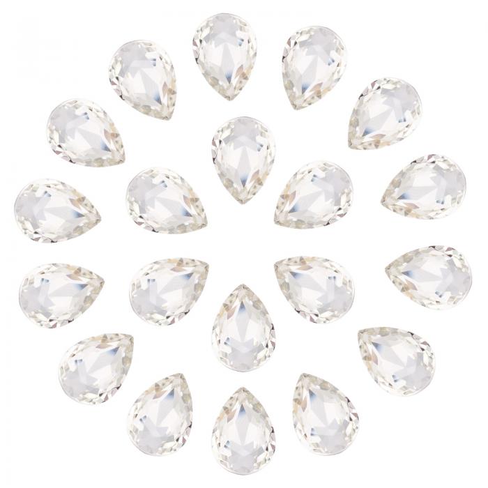 uxcell 20個3Dティアドロップラインストーンダイヤモンドネイル装飾水晶ポイン トバックK9ガラスラインストーン水晶宝石メイキング クラフト 10x14m...