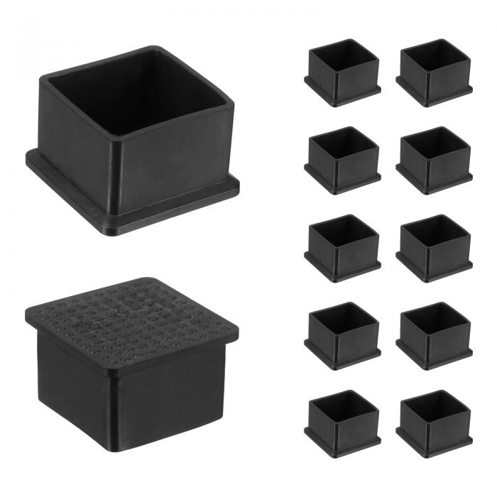 uxcell 12個の正方形の椅子脚キャップPVC製椅子脚床保護具ノンスリップ椅子足カバー ハードウッドフロ..