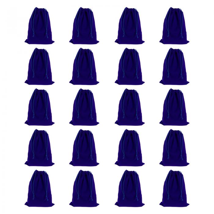 uxcell 20個のフロック布巾着袋5.1 x 7.1インチ宝石フロック袋ギフトバッグ結婚式パーティーの好意キャ..