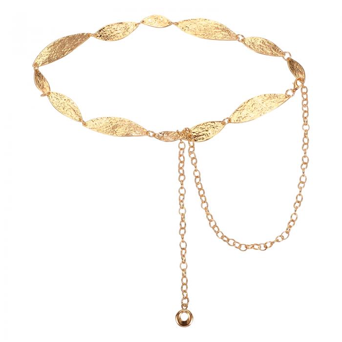 uxcell ウェスタンメタルコンチョベルト ウィメンズウエストチェーンベルト ジーンズドレスとのカントリーコンサートアウトフィット リーブス 金トーン