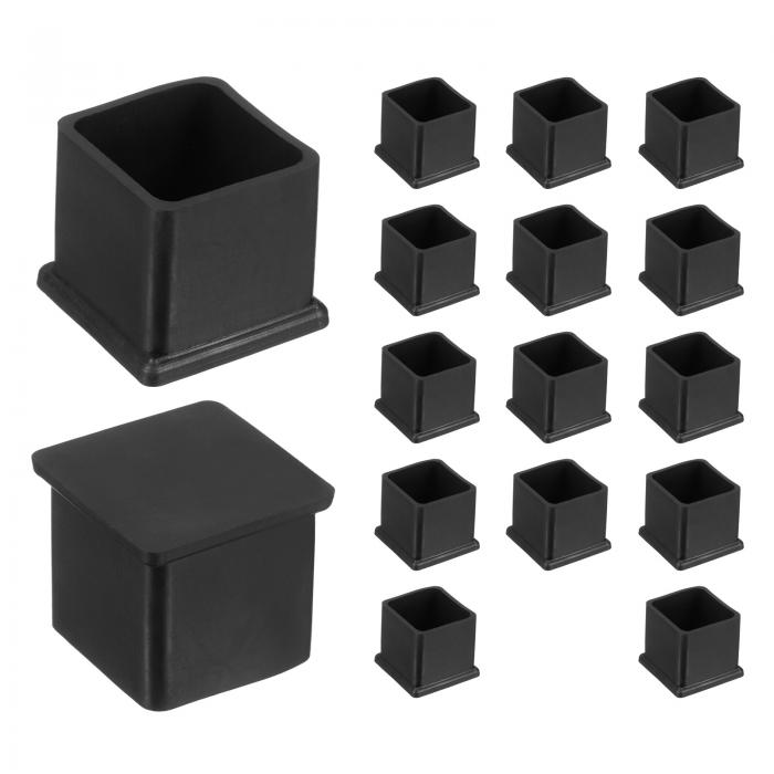 uxcell 16個の正方形の椅子脚キャップPVC製椅子脚床保護具ノンスリップ椅子足カバー ハードウッドフロ..