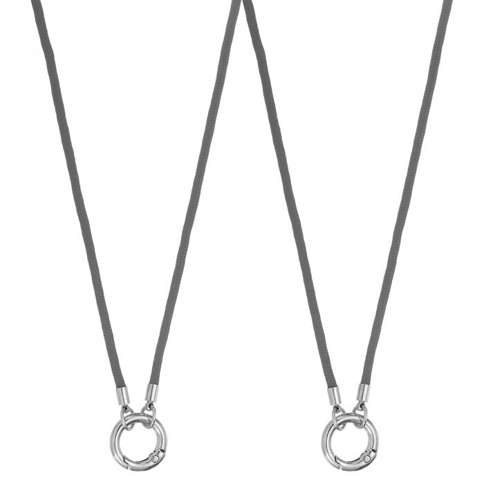 uxcell 2個 眼鏡ホルダーネックレスリング 紛失防止サングラスネックストラップ眼鏡チェーンホルダーソフトポータブルアイグラス ランヤード 合金リング付き 女性と男性用 グレー