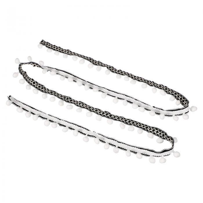 uxcell 5ヤードのポンポンボールフリンジトリム 12mmのガーランドリボン 衣類の縫製 ホームカーテン 枕..