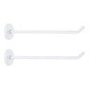 uxcell 2個8インチコートフック、ステンレス製ロングノーズ壁掛けフック、居間、バスルーム、クローゼット、ワードローブ用のローブタオルハンガー、ホワイト