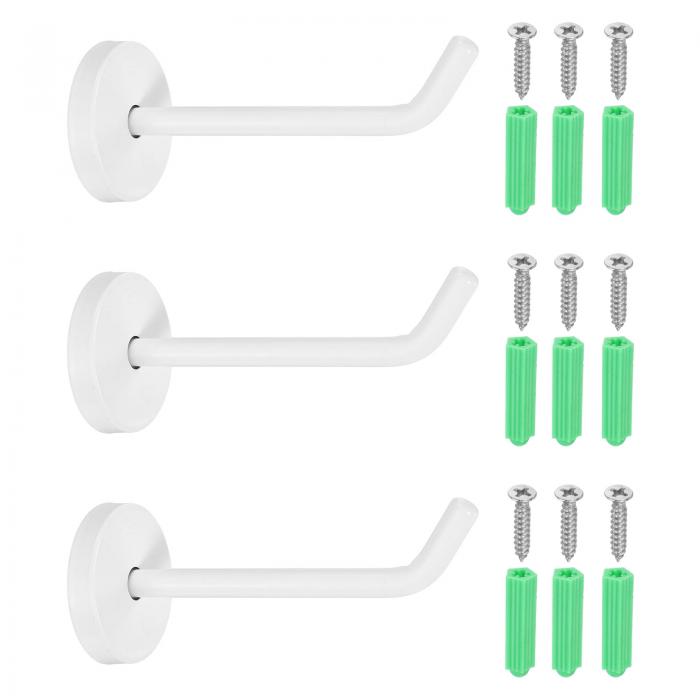 uxcell 3個のステンレス製コートフック、4x0.3インチの象の鼻重役ローブバスルームタオルフックラウンド壁掛けフック(ネジ付き)ベッドルームキッチンクロー...