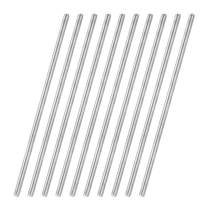 uxcell 10個304ステンレス鋼丸棒 3/16"直径 8"(200mm)長さ 金属実体シャフト棒 鋼スティック旋盤バー ..
