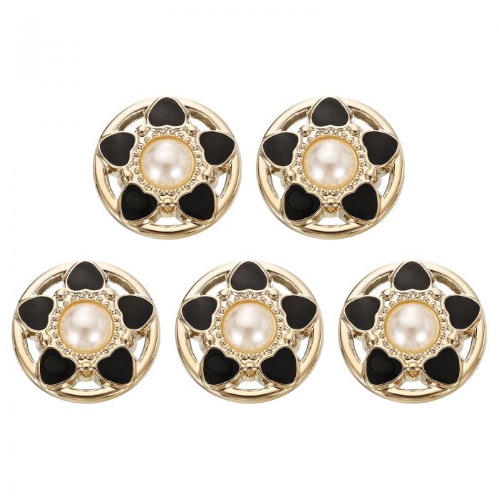 uxcell 5個40L金フェイクパールボタン25mm 1