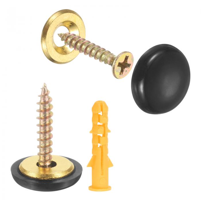 uxcell 16個16.8mm装飾キャップカバーネイル 亜鉛合金スクリューカバーキャップミラー固定スクリュー ..