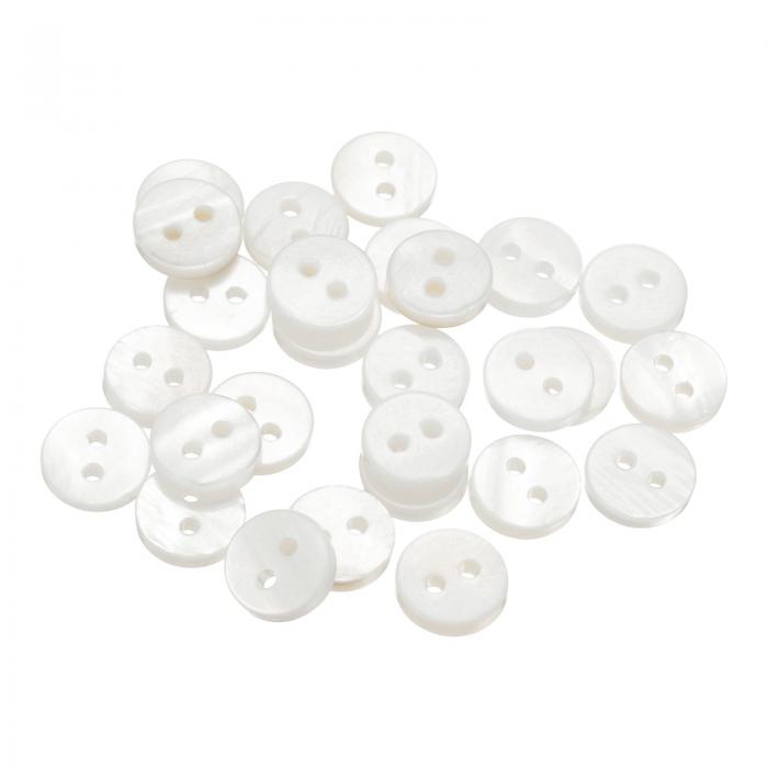 uxcell 25個の天然貝ボタン、2穴9mm丸フラット真珠貝ボタン、シャツ、コート、スーツ、ジャケット、ジーンズ、スカート、DIY裁縫クラフト用、ホワイト