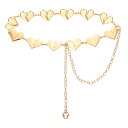 uxcell ウェスタンメタルコンチョベルト ウィメンズウエストチェーンベルト ジーンズドレスとのカントリーコンサートアウトフィット ソリッドハート 金トーン