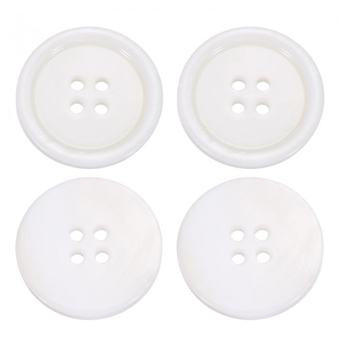 uxcell 4個の丸い天然貝ボタン、23 mm 4穴真珠の母貝クラフトシーシェルボタン、衣類、シャツ、ドレス、縫製DIYクラフト作りに適しています、光沢のある...