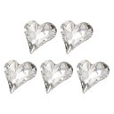 uxcell 5個3Dハート透明ネイルラインストーン12x13 mm K9ガラス水晶ラインストーンポイン トバック クルックドハートジェムズネイル装飾アートDI...