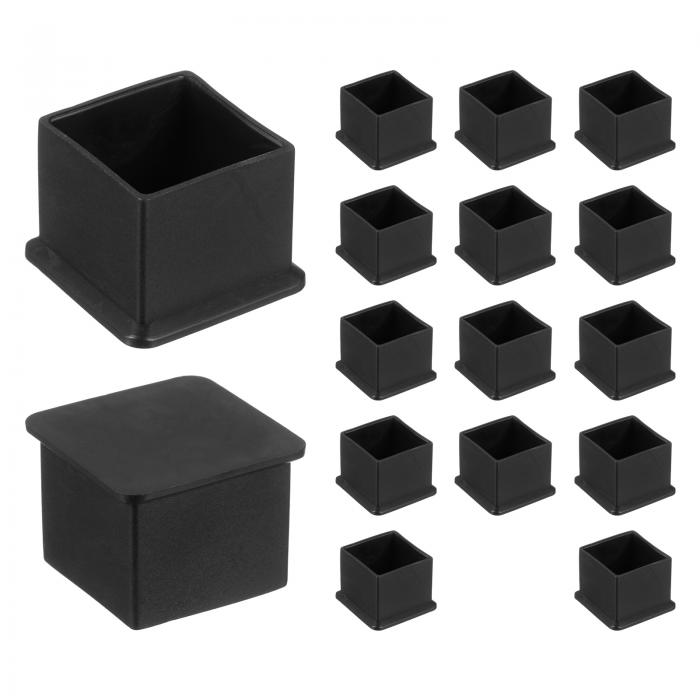 uxcell 16個の正方形の椅子脚キャップPVC製椅子脚床保護具ノンスリップ椅子足カバー ハードウッドフロ..