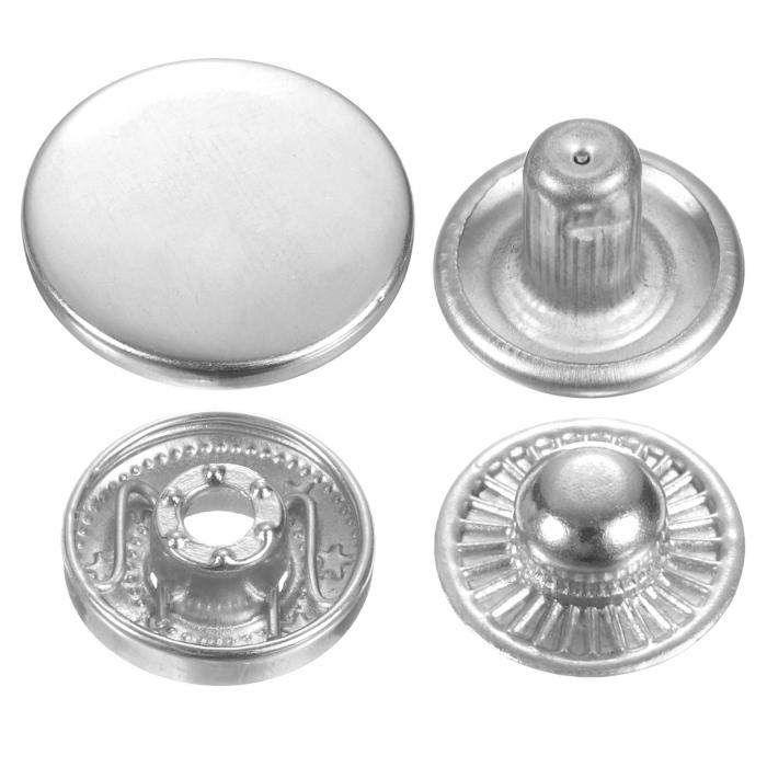 uxcell 60セットのプレススタッドキャップボタン17mmメタルスナップファスナーアロイボタンバッグレザ..