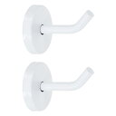 uxcell 2個2インチコートフック、ステンレス製ロングノーズ壁掛けフック、居間、バスルーム、クローゼット、ワードローブ用のローブタオルハンガー、ホワイト