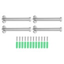 uxcell 4個のステンレス製バスルームタオルフック、6x0.7インチのヘビーデューティーローブコートフック、丸い壁掛けフック、ベッドルーム、キッチン、クロー...