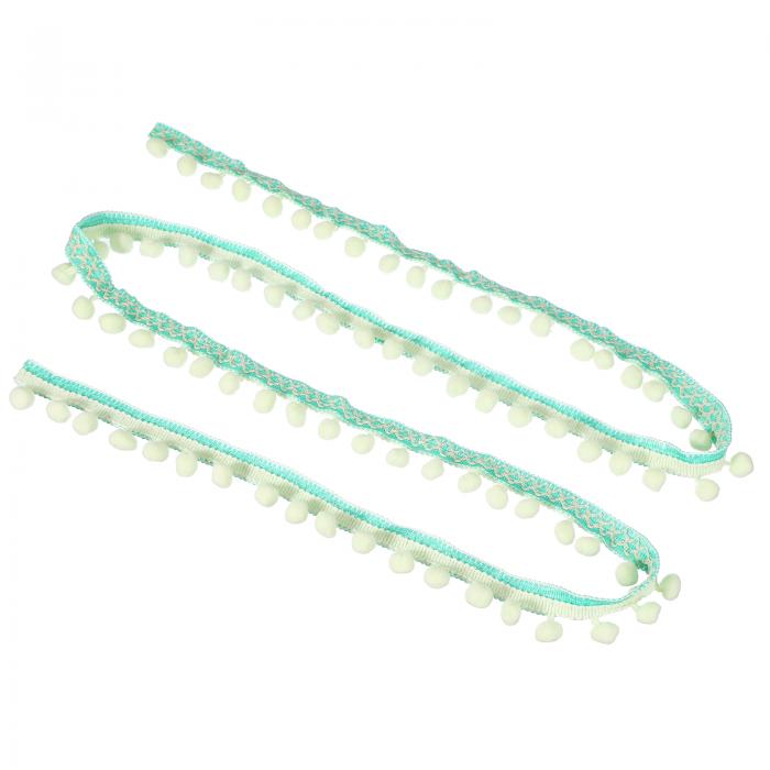 uxcell 5ヤードのポンポンボールフリンジトリム 12mmのガーランドリボン 衣類の縫製 ホームカーテン 枕..