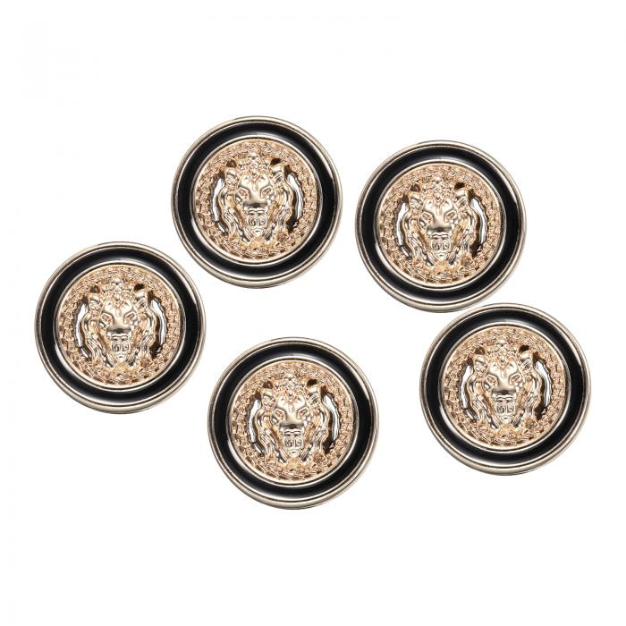 uxcell 5個 28L 金ホワイトフェイクパールボタン 18mm 直径 0.39