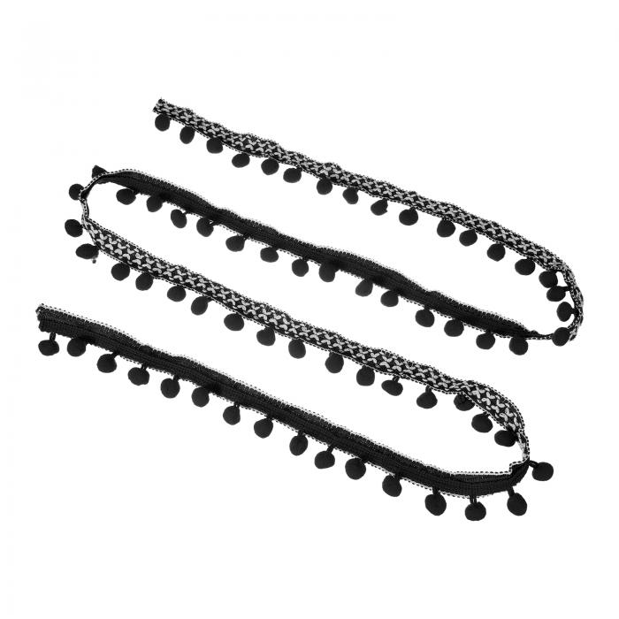 uxcell 5ヤードのポンポンボールフリンジトリム 12mmのガーランドリボン 衣類の縫製 ホームカーテン 枕..