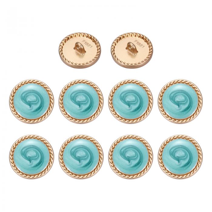 uxcell メタルビンテージ金ボタン20mmラウンドメタルボタン合金シャンク交換品女性用スーツウールコートシャツドレス縫製、緑10個入り