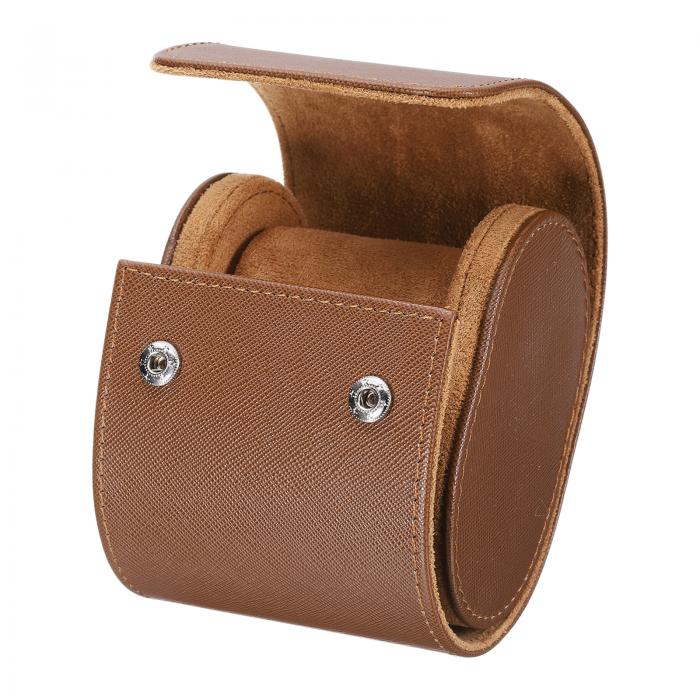 uxcell メンズとレディース用のポータブルレザーウォッチケース、シングルスロットのウォッチロールト..