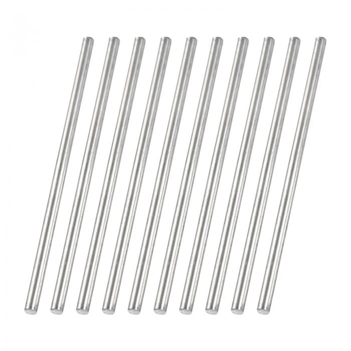 uxcell 10個304ステンレス鋼丸棒 5/32"直径 4"(100mm)長さ 金属実体シャフト棒 スチールスティック旋盤..