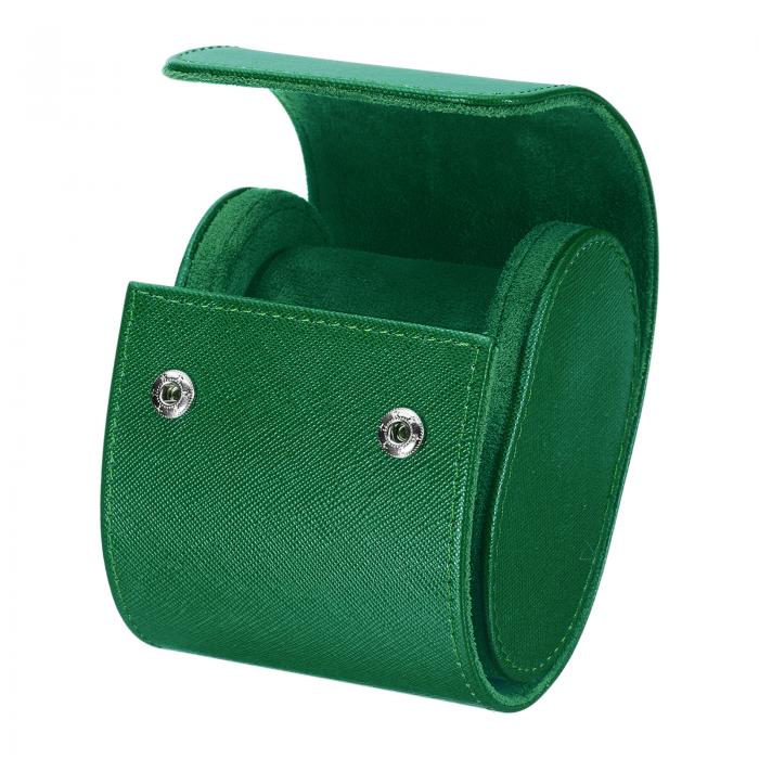 uxcell メンズとレディース用のポータブルレザーウォッチケース、シングルスロットのウォッチロールト..