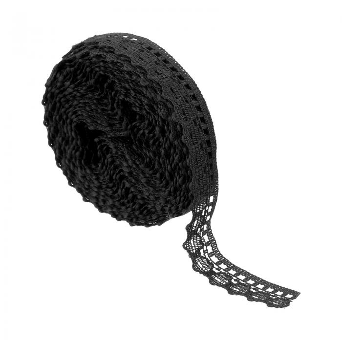 uxcell レーストリム 5ヤード1/2インチヴィンテージレースリボン DIY裁縫クラフトギフトパッケージ装飾ウェディングヘッドバンド黒