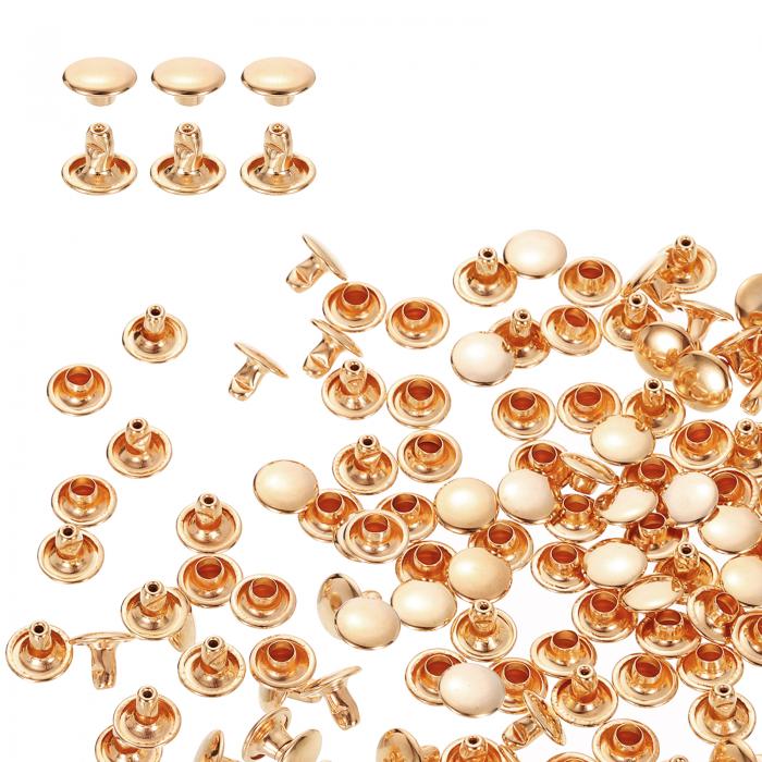 uxcell 両面カシメ レザーリベット 8x6mm 80個セット レザークラフト DIY 手作り ベルト 布革細工 靴 ..