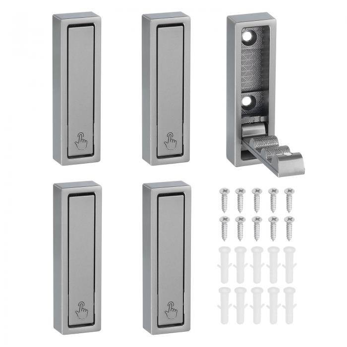 uxcell 5個折りたたみコートフック、2.76インチのヘビーデューティー折りたたみ式壁フック長方形壁掛け..