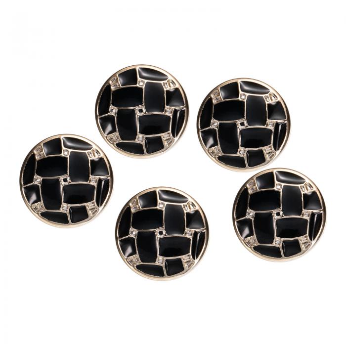 uxcell 5個入り 40L 金ホワイト フォーパールボタン 25mm 直径 0.49