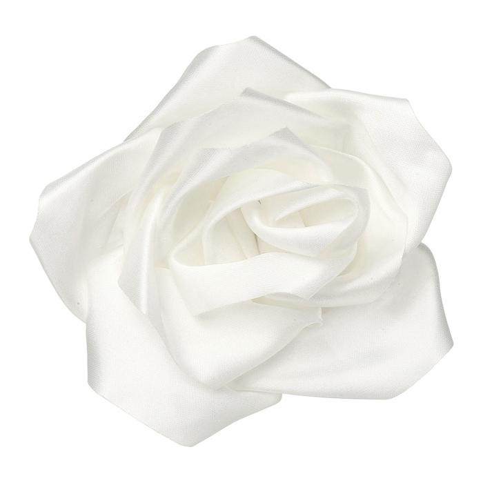 uxcell バラの花ブローチとピン、4.3インチの花のラペ ルピン、女性用ウェディングパーティーダンスドレススーツ衣類アクセサリー宝石ギフト(スタイル2 ホワ...