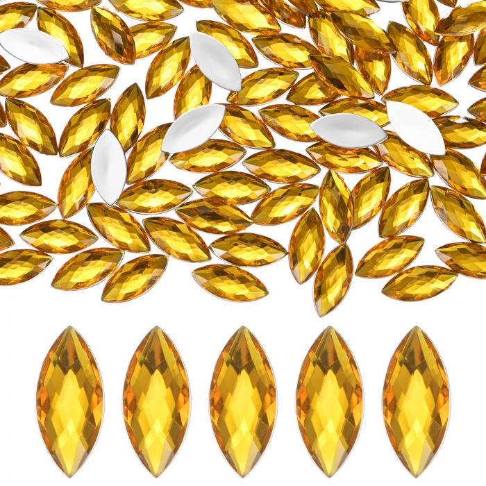 M METERXITY 300パックのホースアイラインストーン 20x9mmのアクリルフラットバックラインストーンステ..