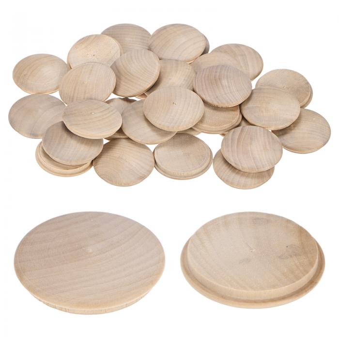 M METERXITY 25個入りビーチボタンウッドトッププラグ 45 x 40mmビーチボタンウッドトッププラグ 家具/..