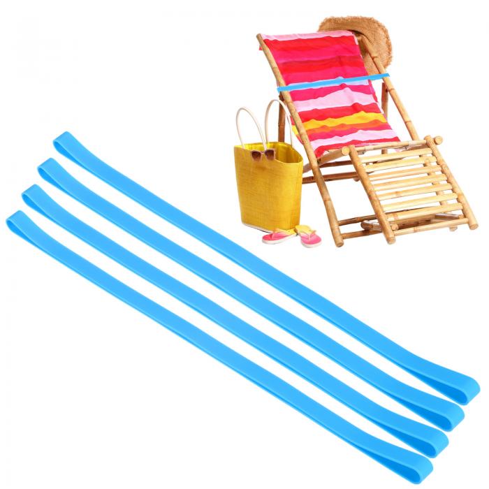 M METERXITY ビーチチェア用のタオルバンド4個セット、再利用可能なビーチタオルクリップ、弾性風防ス..