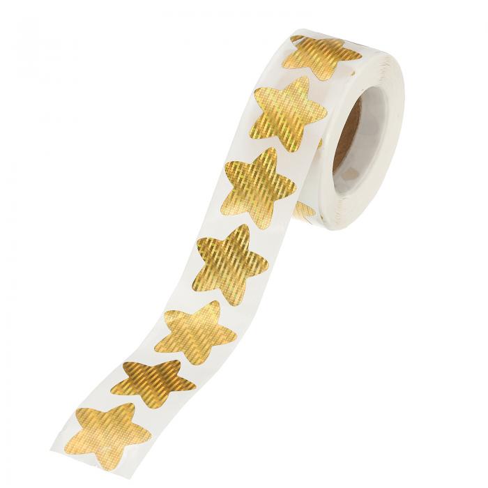 PATIKIL 1インチスターステッカーロール 1ロール/500個の自己粘着ブロックフラッシュスターラベルメタ..