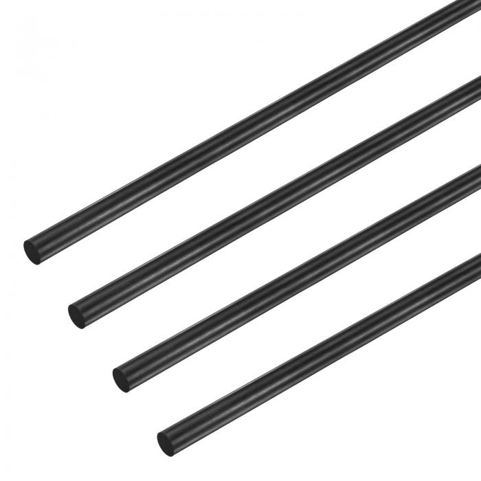 M METERXITY 4本入りのカーボンファイバーロッド、長さ400mm 直径4mm カーボンファイバーソリッドクッ..