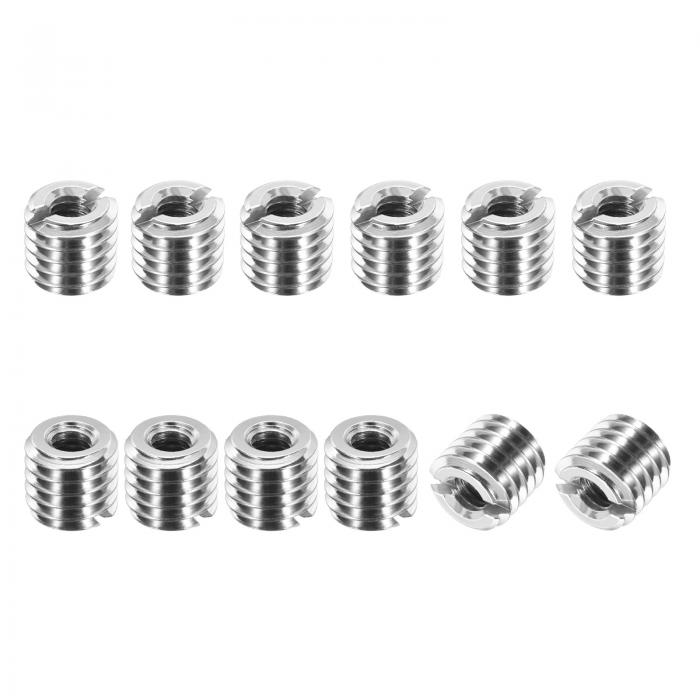 PATIKIL スレッドアダプタースリーブリダクションナット 12個M8x1.25メスからM4x0.7メスへの修理用インサートナットスクリューレデューサー変換303ステンレススチールファスナー8mm