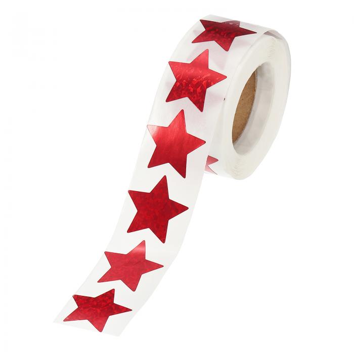 PATIKIL 1インチスターステッカーロール 1ロール/500個の自己粘着プレートフラッシュスターラベルメタ..