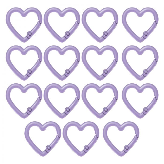 TIXIPEM ハート型スナップクリップ[15個入り] - トリガーキーチェーンクリップスプリングスナップフッ..