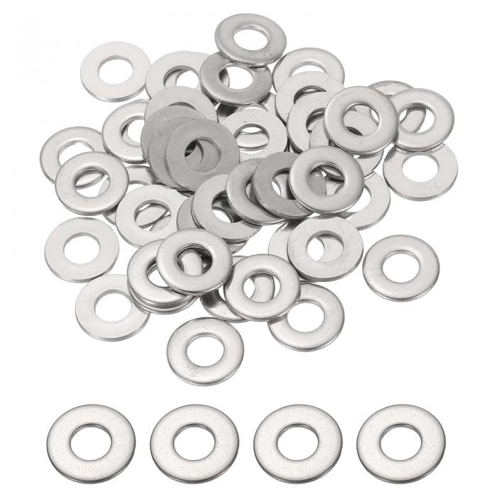 PATIKIL #12 ステンレススチールフラットワッシャー 50個 丸い金属ワッシャー ネジボルトナットアソートメント用 小さなスペーサー（1/4