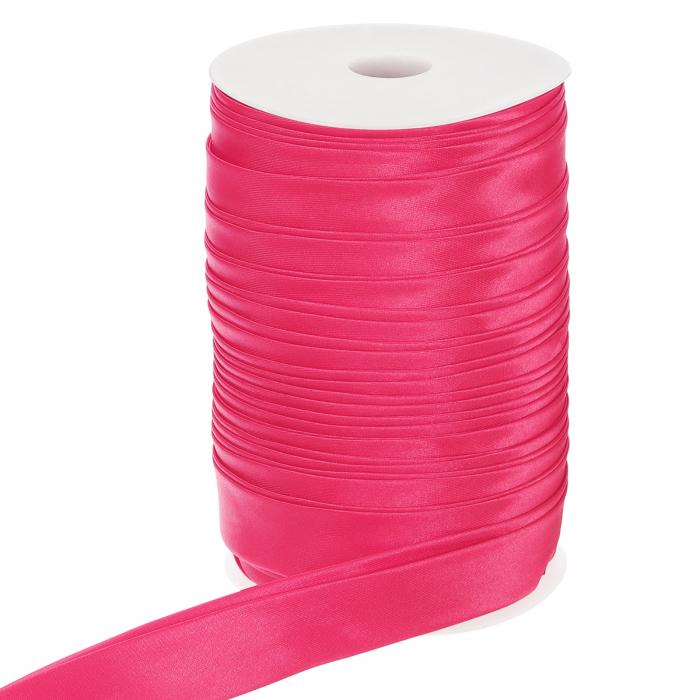 PATIKIL ダブルフォールドバイアステープ 1"×55ヤード 連続バイアスバインディングテープ 縫製キルティングヘムパイピングアパレルクラフト用サテン生地 ローズレッド