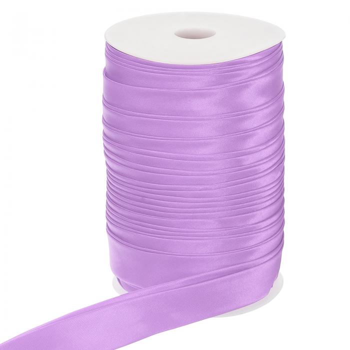 PATIKIL ダブルフォールドバイアステープ 1"×55ヤード 連続バイアスバインディングテープ 縫製キルティングヘムパイピングアパレルクラフト用サテン生地 ライトパープル