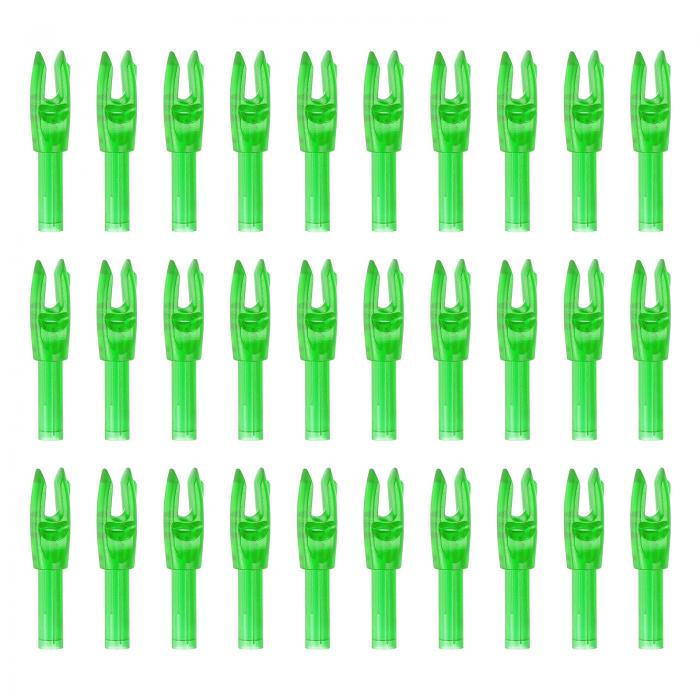 PATIKIL アーチェリー矢 ノック4.2mm 30個入りプラスチック製矢 ノック交換用矢尾 狩猟射撃用コンパウンドリカーブボウ用 透明緑