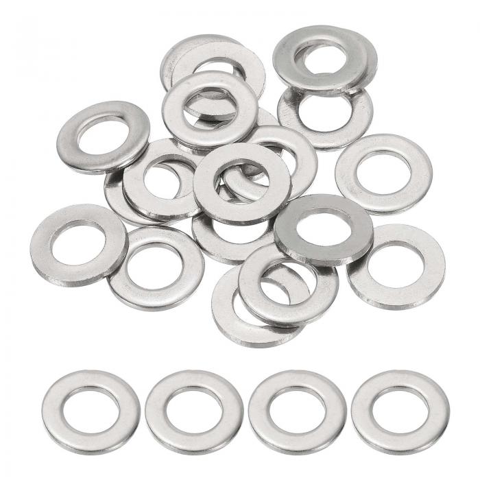 PATIKIL M10 x 20mm x 2mm ステンレス製フラットワッシャー 20個 丸い金属ワッシャー ネジボルトナットアソートメント