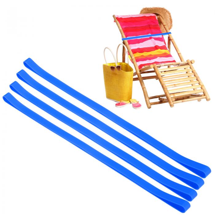 M METERXITY ビーチチェア用のタオルバンド4個セット、再利用可能なビーチタオルクリップ、弾性風防ス..