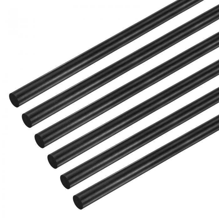 M METERXITY 6本入りのカーボンファイバーロッド、長さ400mm 直径5mmのカーボンファイバーソリッドクッ..