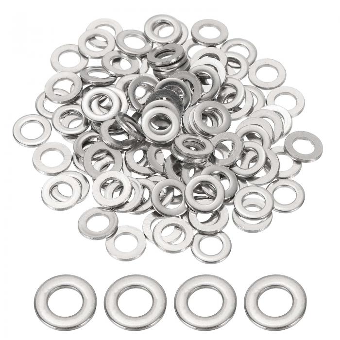 PATIKIL M6×12mm×1.5mm ステンレス鋼フラットワッシャー 100個丸い金属ワッシャー 小さなスペーサー ネジ ボルト ナット アソートメント